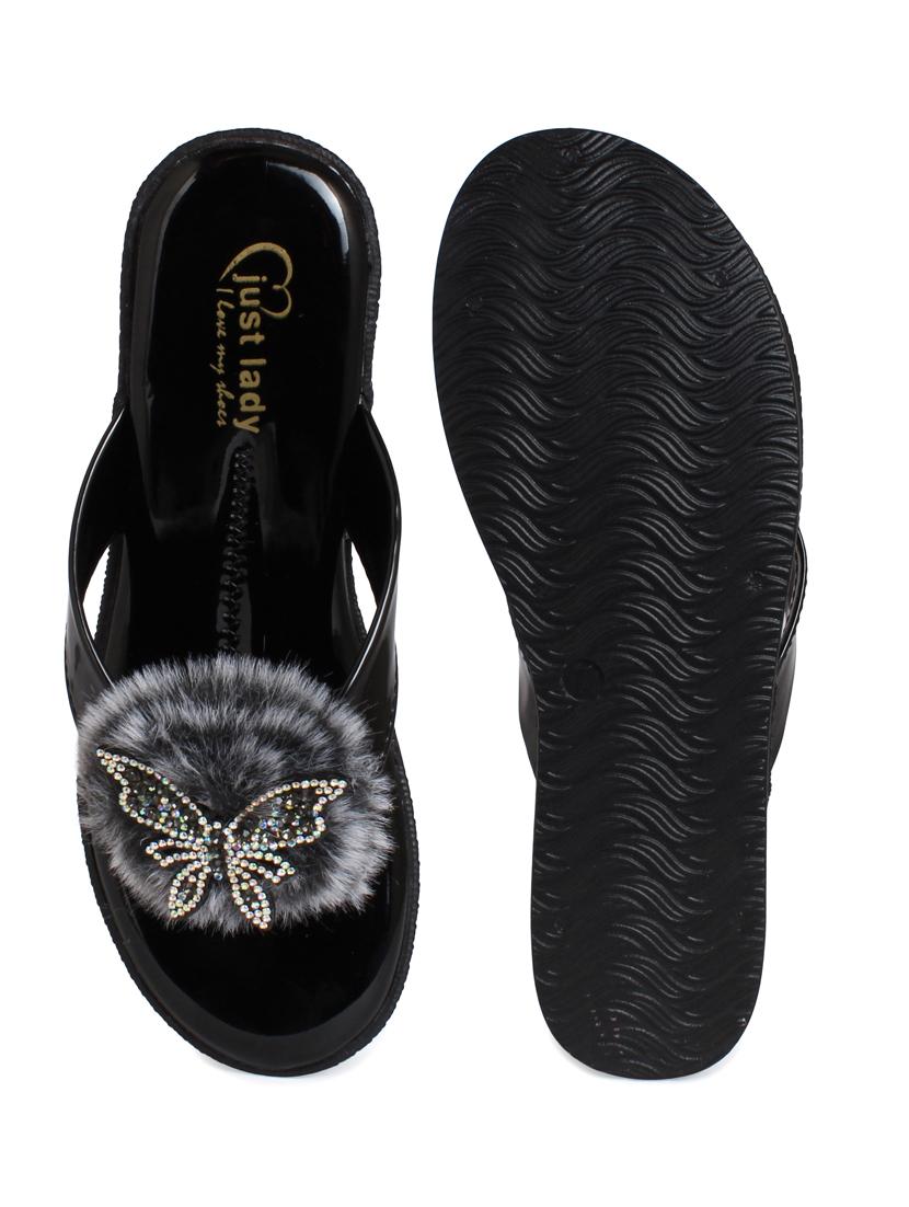 just lady platform heel black slip on slippers - 17929805 - Zoom Image - 4