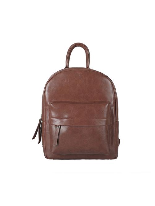 brown leatherette (pu) regular backpack - 17930104 - Standard Image - 1