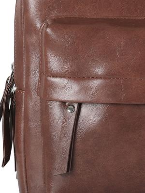 brown leatherette (pu) regular backpack - 17930104 - Standard Image - 4