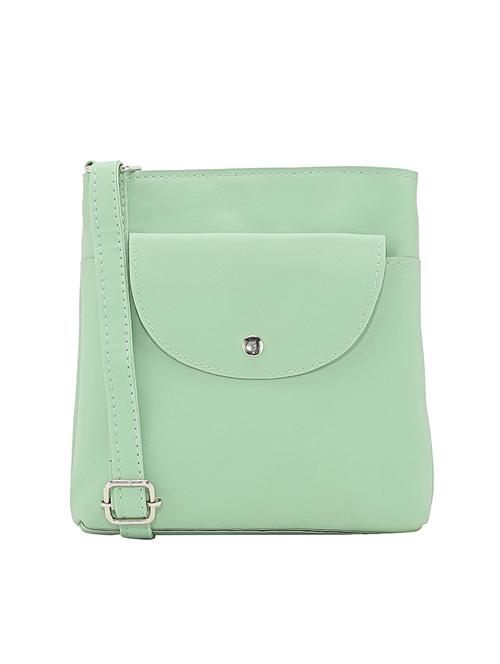 green leatherette (pu) regular sling bag - 17930219 - Standard Image - 1