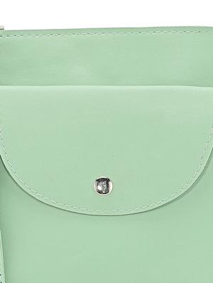green leatherette (pu) regular sling bag - 17930219 - Standard Image - 4