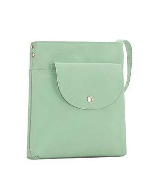 green leatherette (pu) regular sling bag - 17930219 - Standard Image - 5