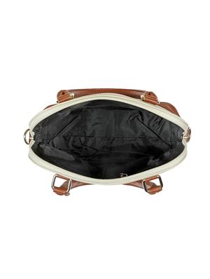 white leatherette (pu) regular handbag - 17930329 - Standard Image - 3