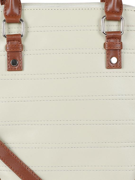white leatherette (pu) regular handbag - 17930329 - Zoom Image - 4