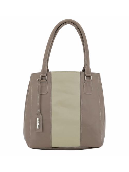beige leatherette (pu) regular handbag - 17930349 - Standard Image - 1
