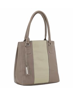 beige leatherette (pu) regular handbag - 17930349 - Standard Image - 4