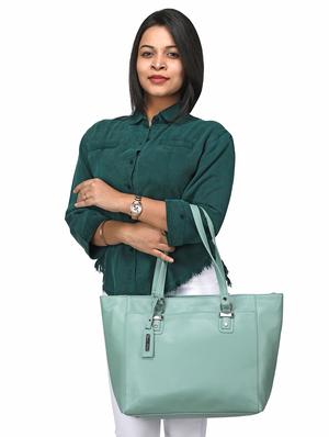 green leatherette (pu) regular handbag - 17930368 - Standard Image - 5