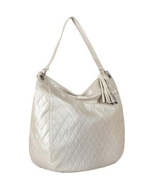 gold leatherette (pu) regular handbag - 17930459 - Standard Image - 4