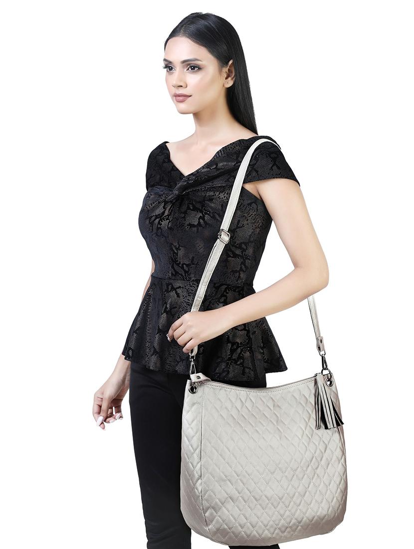 gold leatherette (pu) regular handbag - 17930459 - Zoom Image - 5