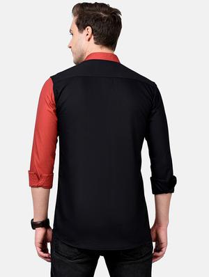black color block casual shirt - 17930546 - Standard Image - 4