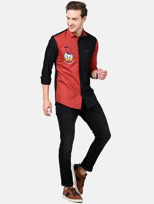 black color block casual shirt - 17930546 - Standard Image - 5