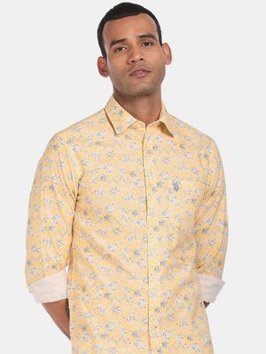 yellow printed casual shirt - 17930713 - Standard Image - 2