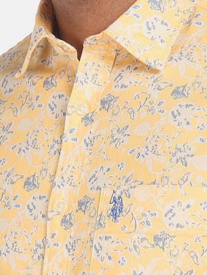 yellow printed casual shirt - 17930713 - Standard Image - 5