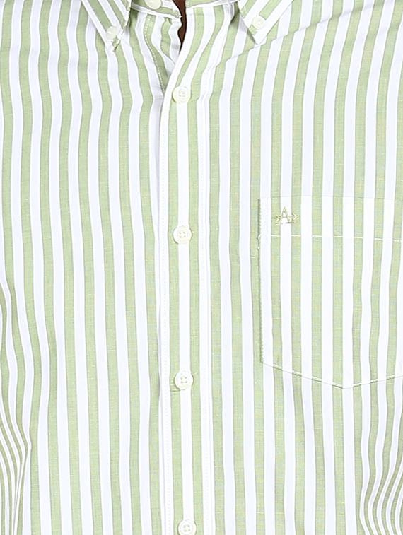 olive green striped casual shirt - 17930734 - Zoom Image - 5