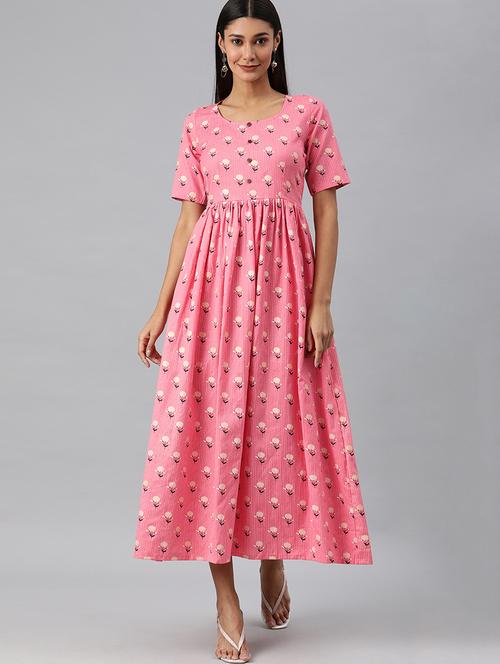 floral print fit & flare dress - 17930805 - Standard Image - 1