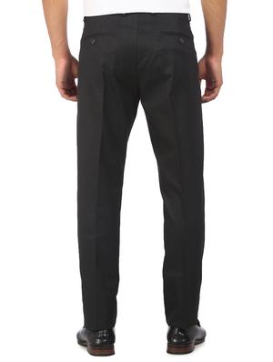 dark blue solid flat front formal trouser - 17930874 - Standard Image - 3