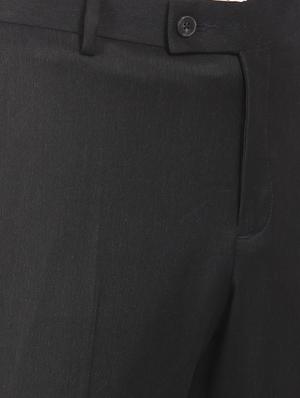 dark blue solid flat front formal trouser - 17930874 - Standard Image - 5