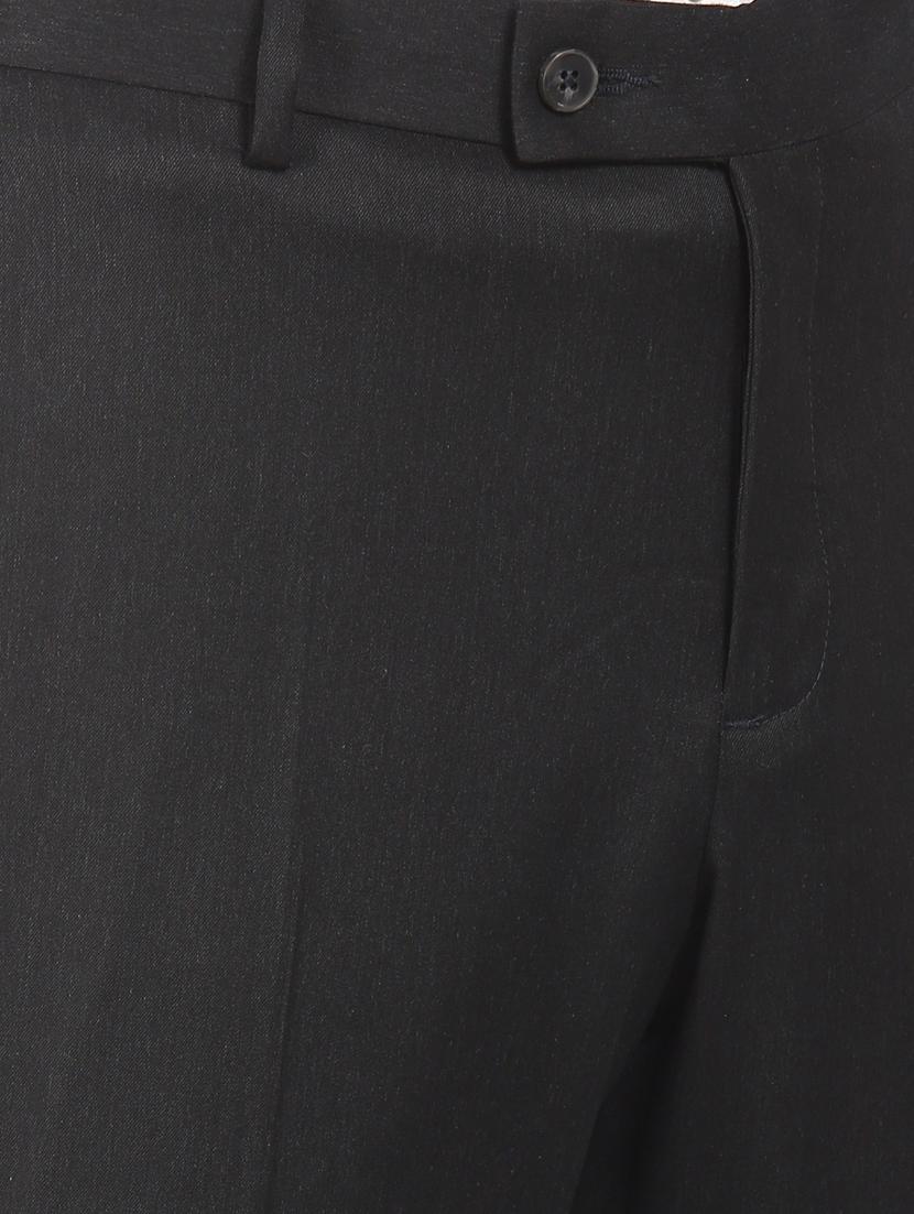 dark blue solid flat front formal trouser - 17930874 - Zoom Image - 5