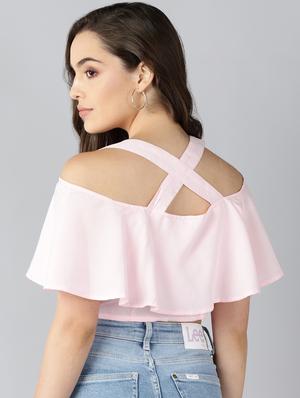 cold shoulder ruffled top - 17930976 - Standard Image - 3