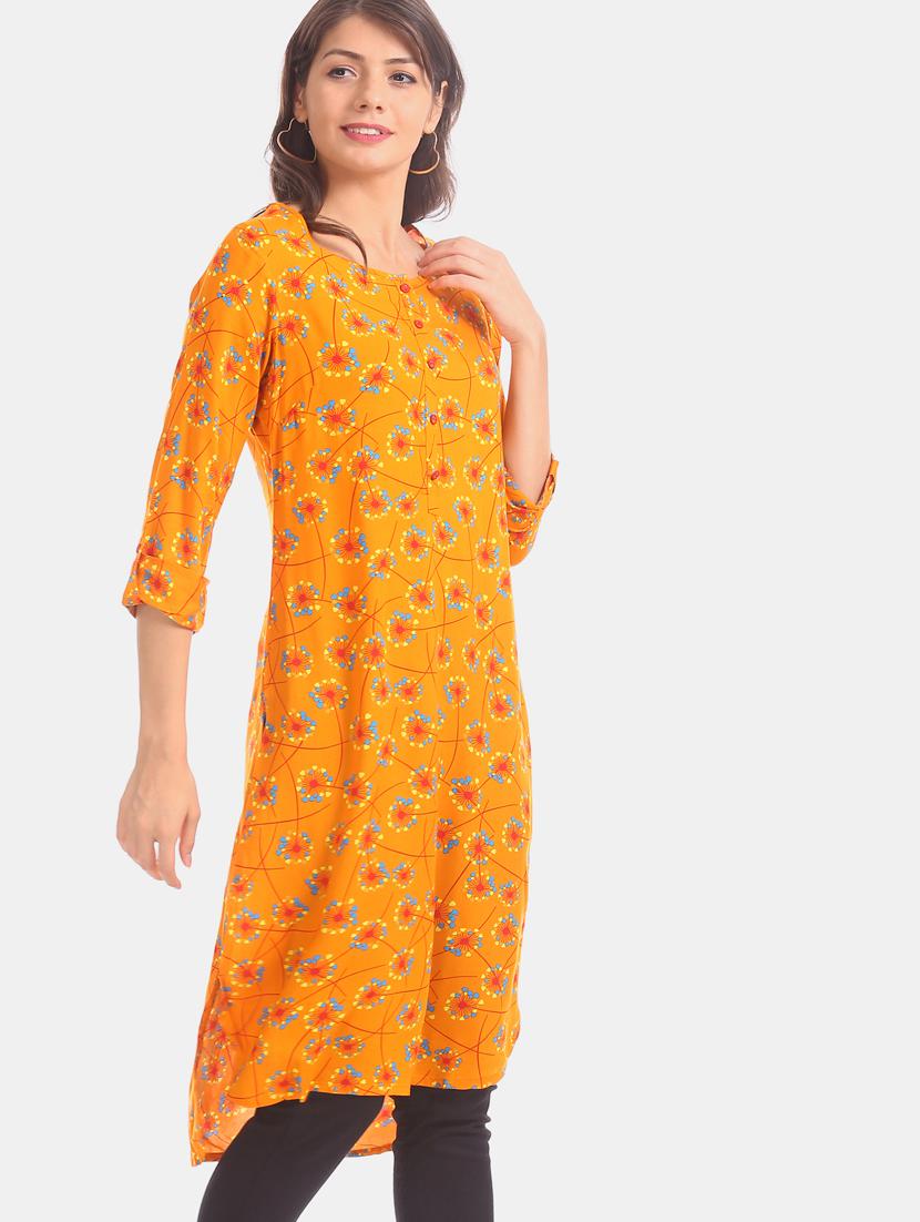 printed straight kurta - 17931378 - Zoom Image - 3