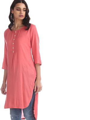 solid high-low kurta - 17932285 - Standard Image - 3