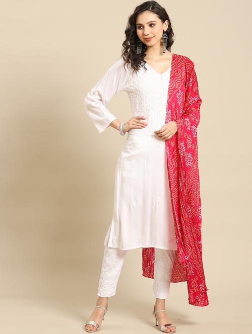 chikankari suit set - 17932987 - Standard Image - 1