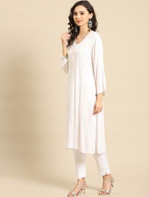 chikankari suit set - 17932987 - Standard Image - 2