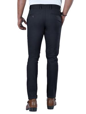 black solid flat front formal trouser - 17933206 - Standard Image - 3