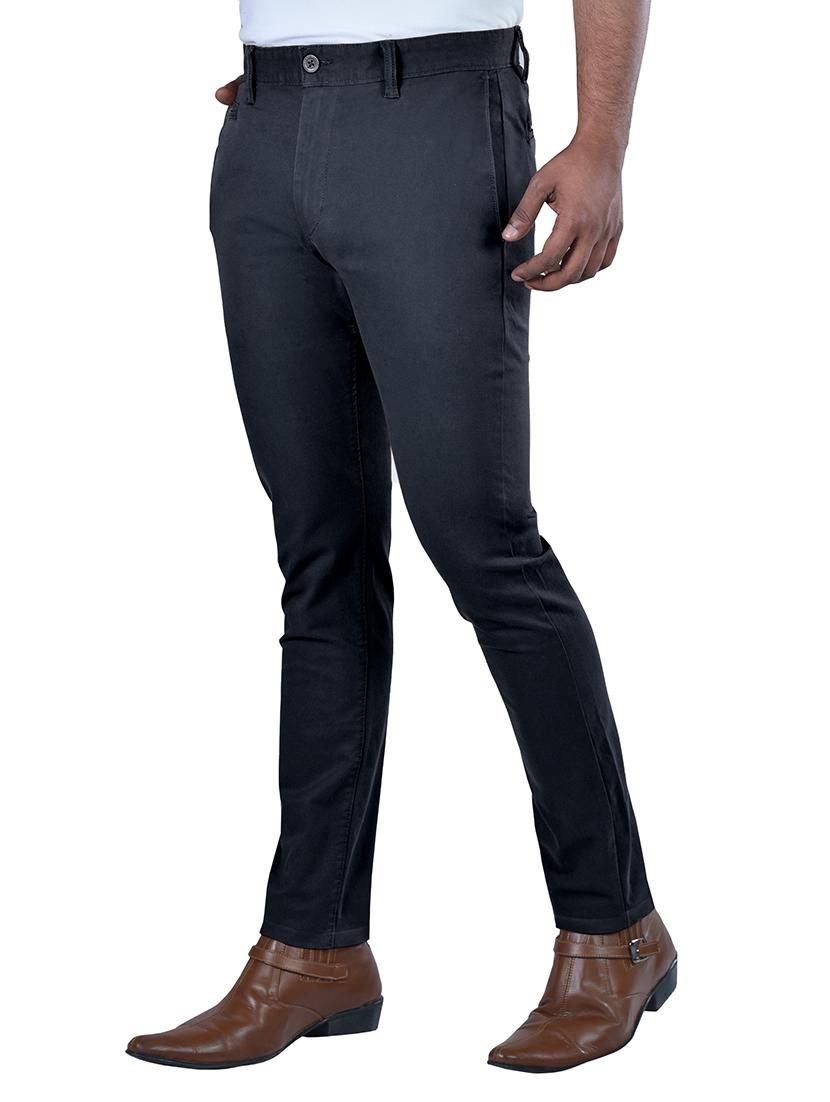black solid flat front formal trouser - 17933206 - Zoom Image - 2
