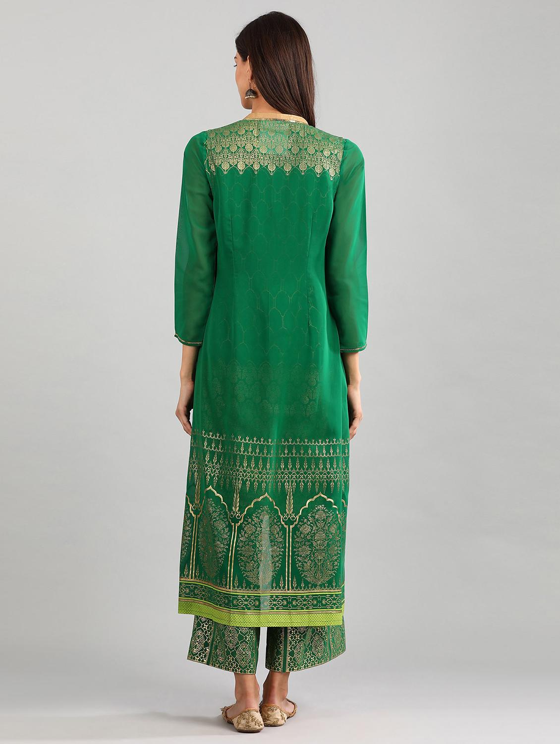 gold print layered kurta - 17933226 - Zoom Image - 4