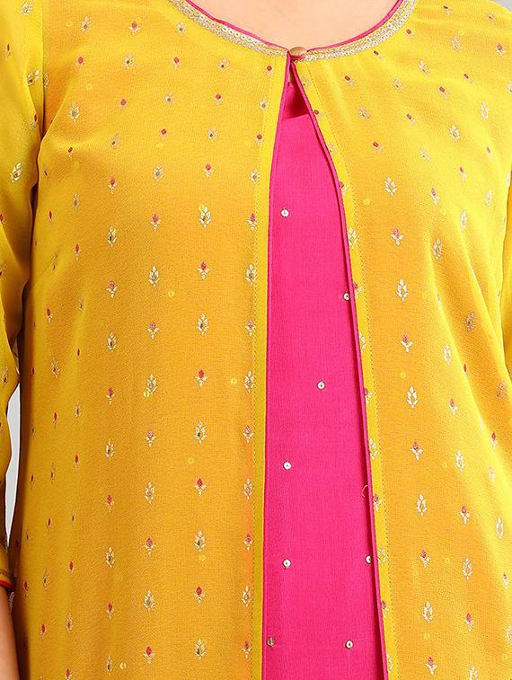 gold print layered kurta - 17933227 - Zoom Image - 5