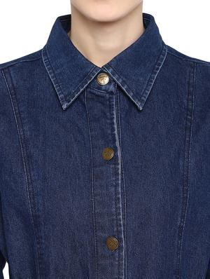 tie front solid shirt dress - 17933488 - Standard Image - 5