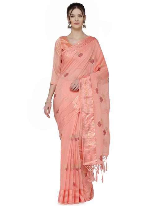 striped bordered embroidered saree with blouse - 17933580 - Standard Image - 1