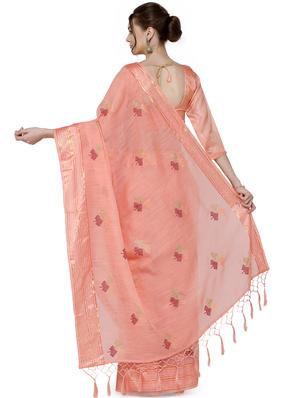 striped bordered embroidered saree with blouse - 17933580 - Standard Image - 2