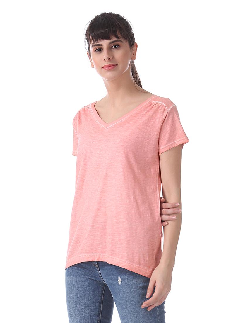 v-neck solid tee - 17935190 - Zoom Image - 1