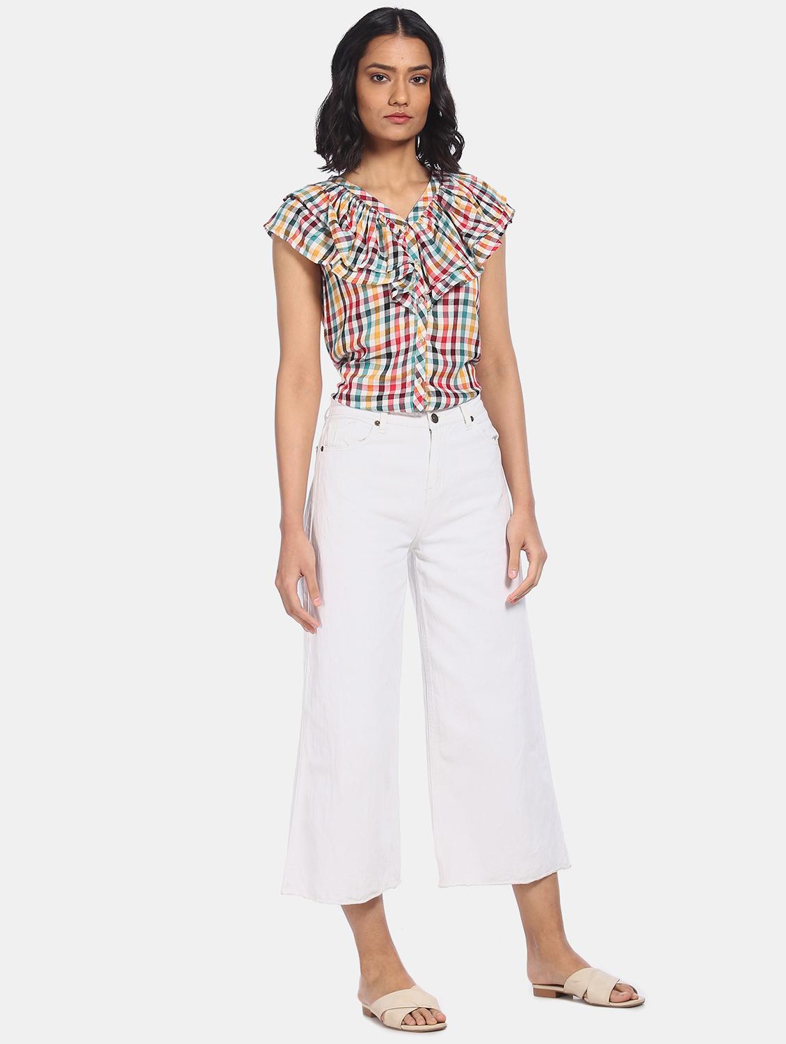 v-neck checkered top - 17935257 - Zoom Image - 5