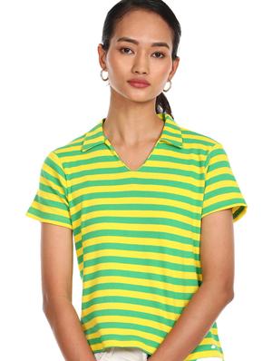 polo neck striped tee - 17935294 - Standard Image - 2