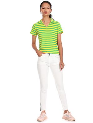 polo neck striped tee - 17935294 - Standard Image - 4