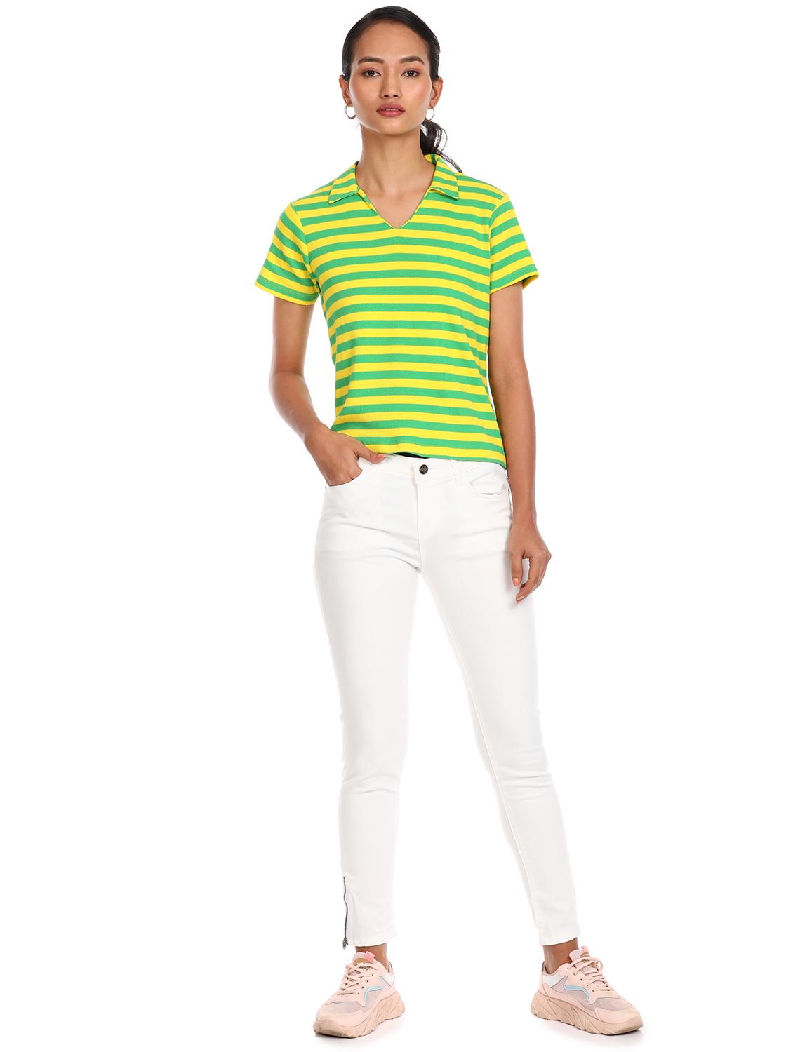 polo neck striped tee - 17935294 - Zoom Image - 4