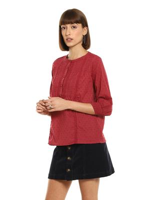 round neck solid top - 17935329 - Standard Image - 2