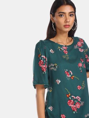 round neck printed top - 17935402 - Standard Image - 2
