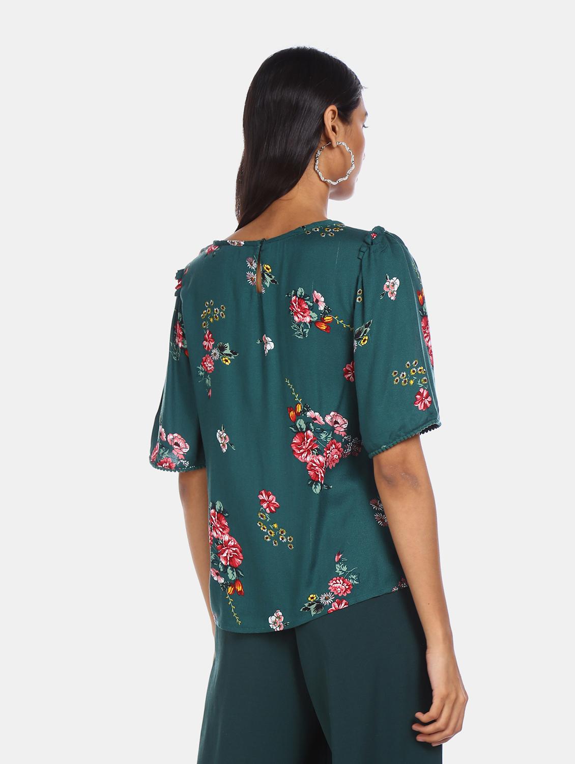 round neck printed top - 17935402 - Zoom Image - 3