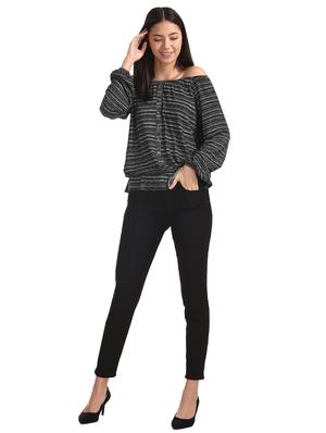 off shoulder striped top - 17935585 - Standard Image - 4