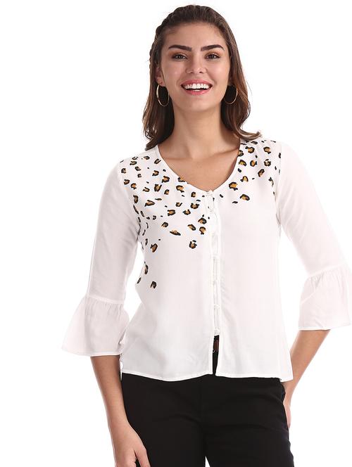 v-neck printed top - 17935613 - Standard Image - 1