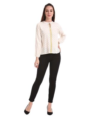 key hole neck printed top - 17935678 - Standard Image - 4