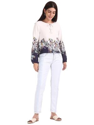 tie up neck printed top - 17935706 - Standard Image - 4