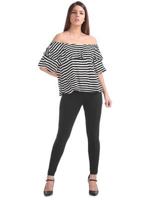off shoulder striped top - 17935830 - Standard Image - 4