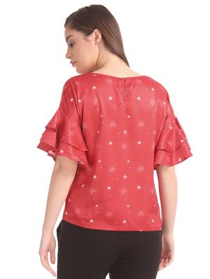 bell sleeved printed top - 17935878 - Standard Image - 3