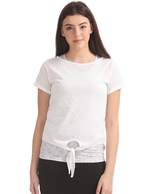 tie front solid top - 17935894 - Standard Image - 1