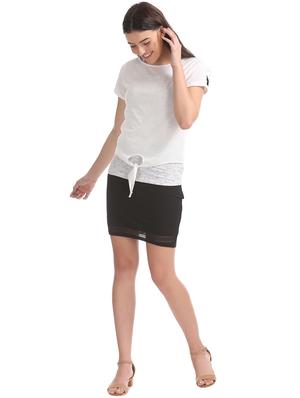 tie front solid top - 17935894 - Standard Image - 4